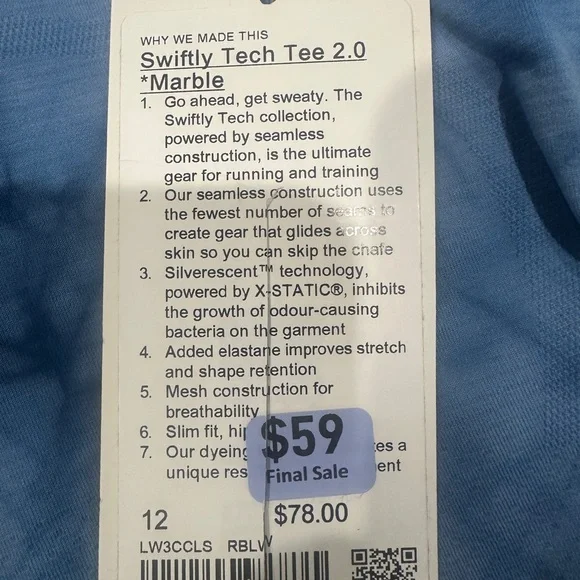 Lululemon Athletica Blue Tie-Dye Short Sleeve Tee - Picture 3 of 3